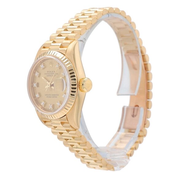 Rolex Ladies Datejust 69178 18KY Gold Champagne Diamond Dial President Watch - Picture 3 of 10